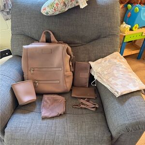 Dagne Dover Indi Diaper Backpack Large Dune Mauve Color with All Accessories